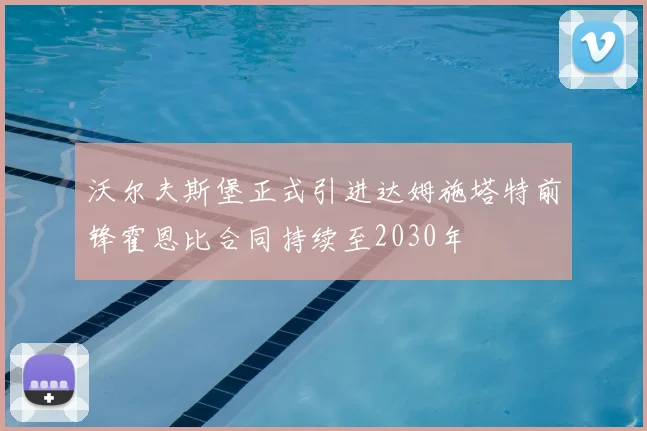 沃尔夫斯堡正式引进达姆施塔特前锋霍恩比合同持续至2030年